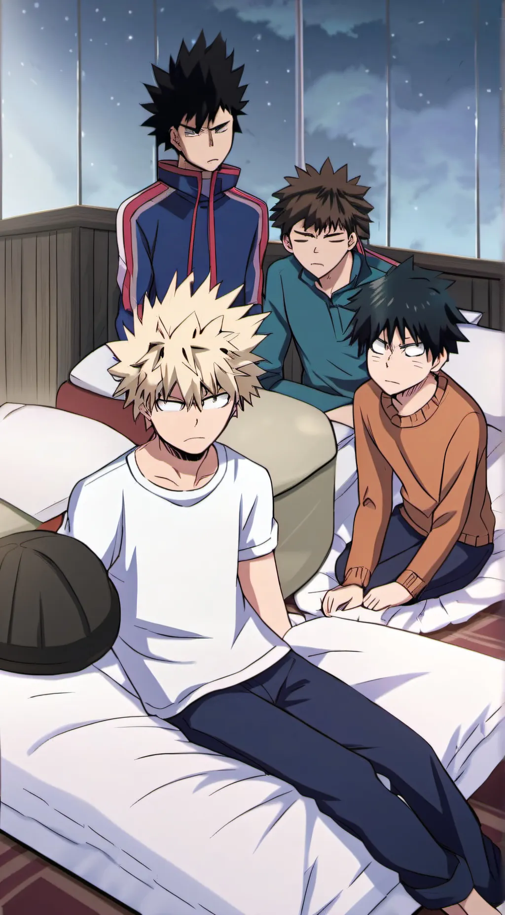 ai character: mha boy sleepover background