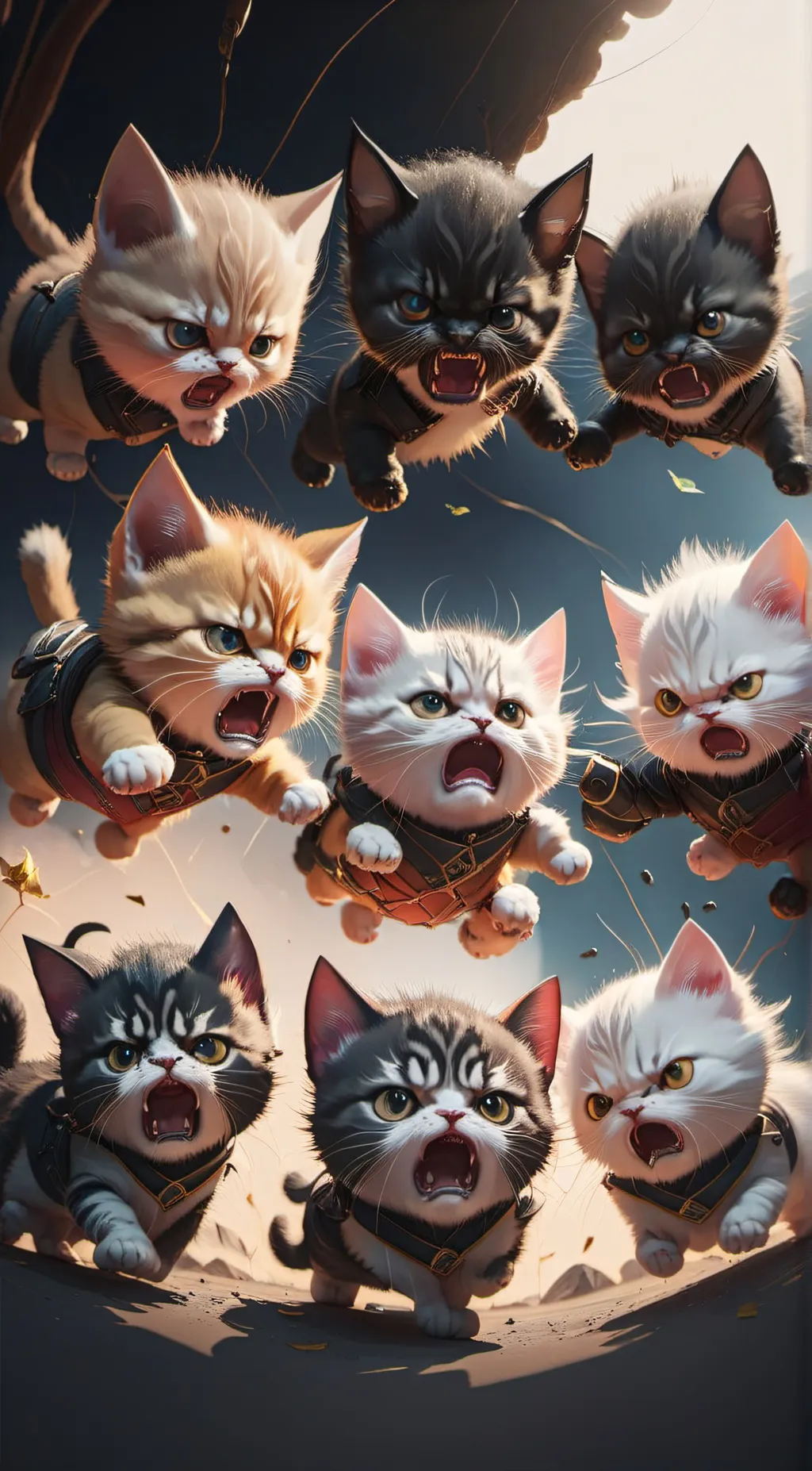 ai character: Angry kittens background