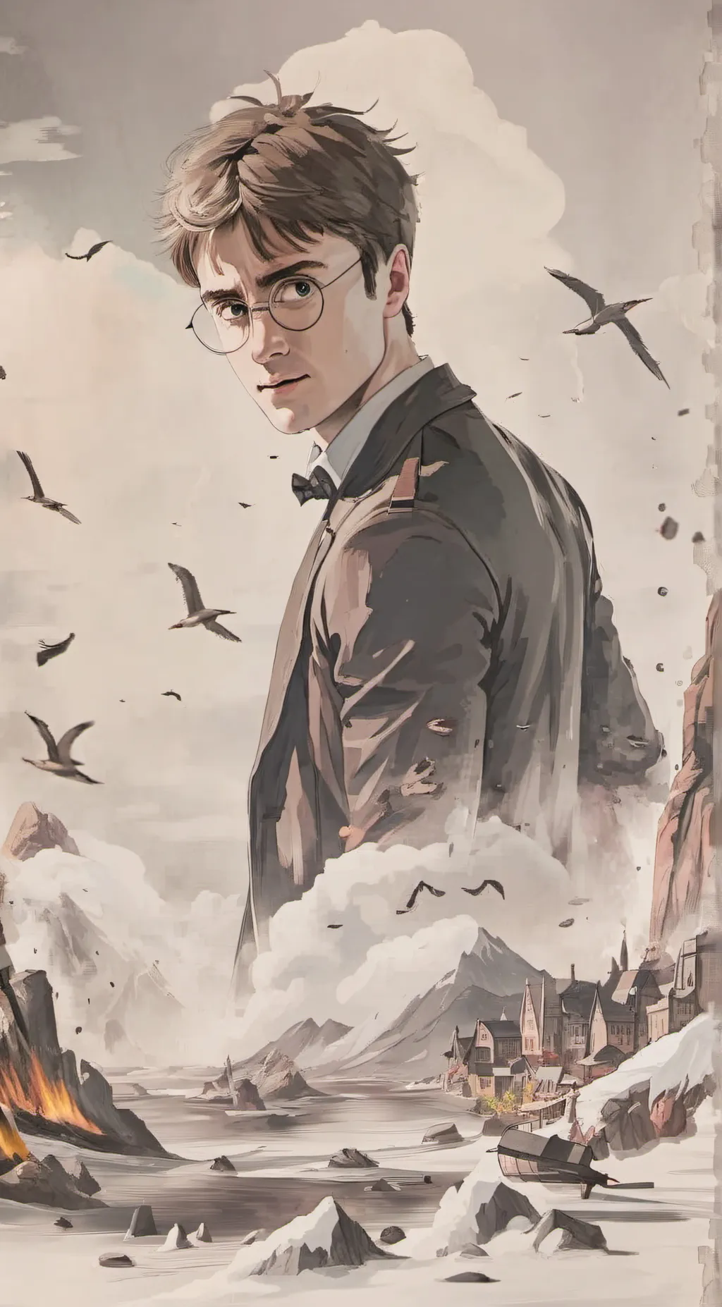 ai character: Harry Potter 👓⚡🏰 background