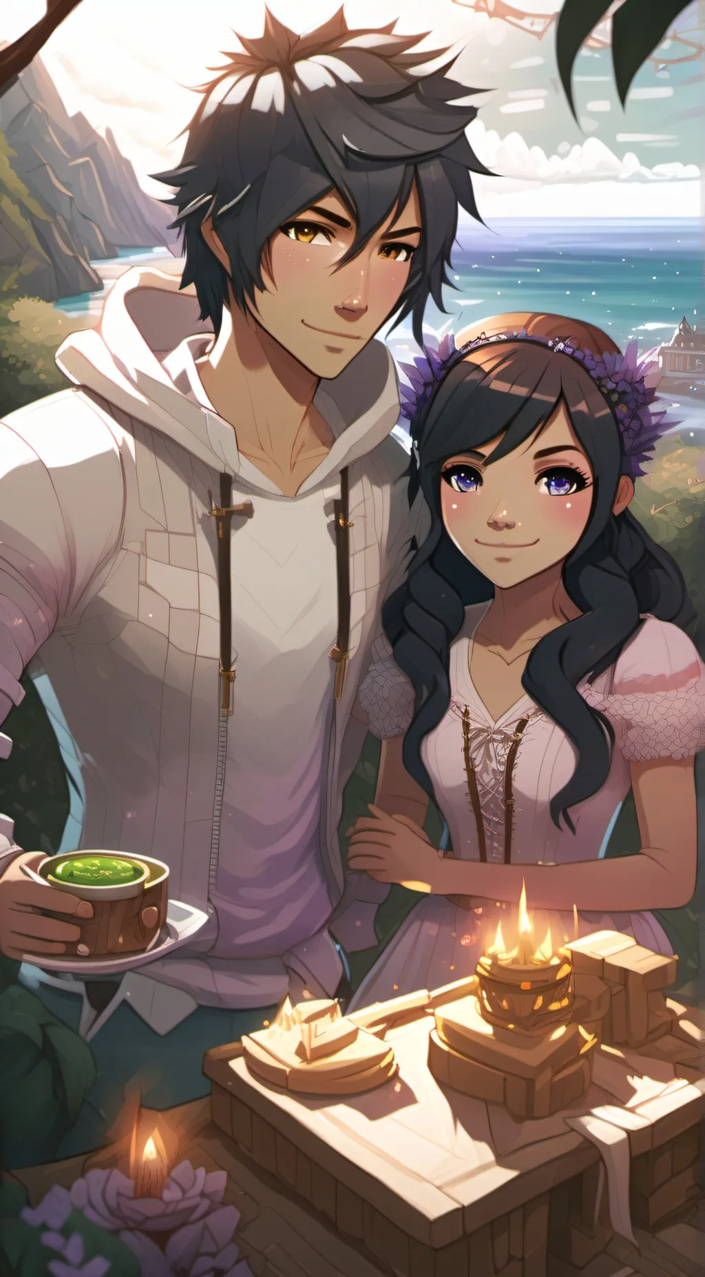 ai character: Aphmau and Aaron background