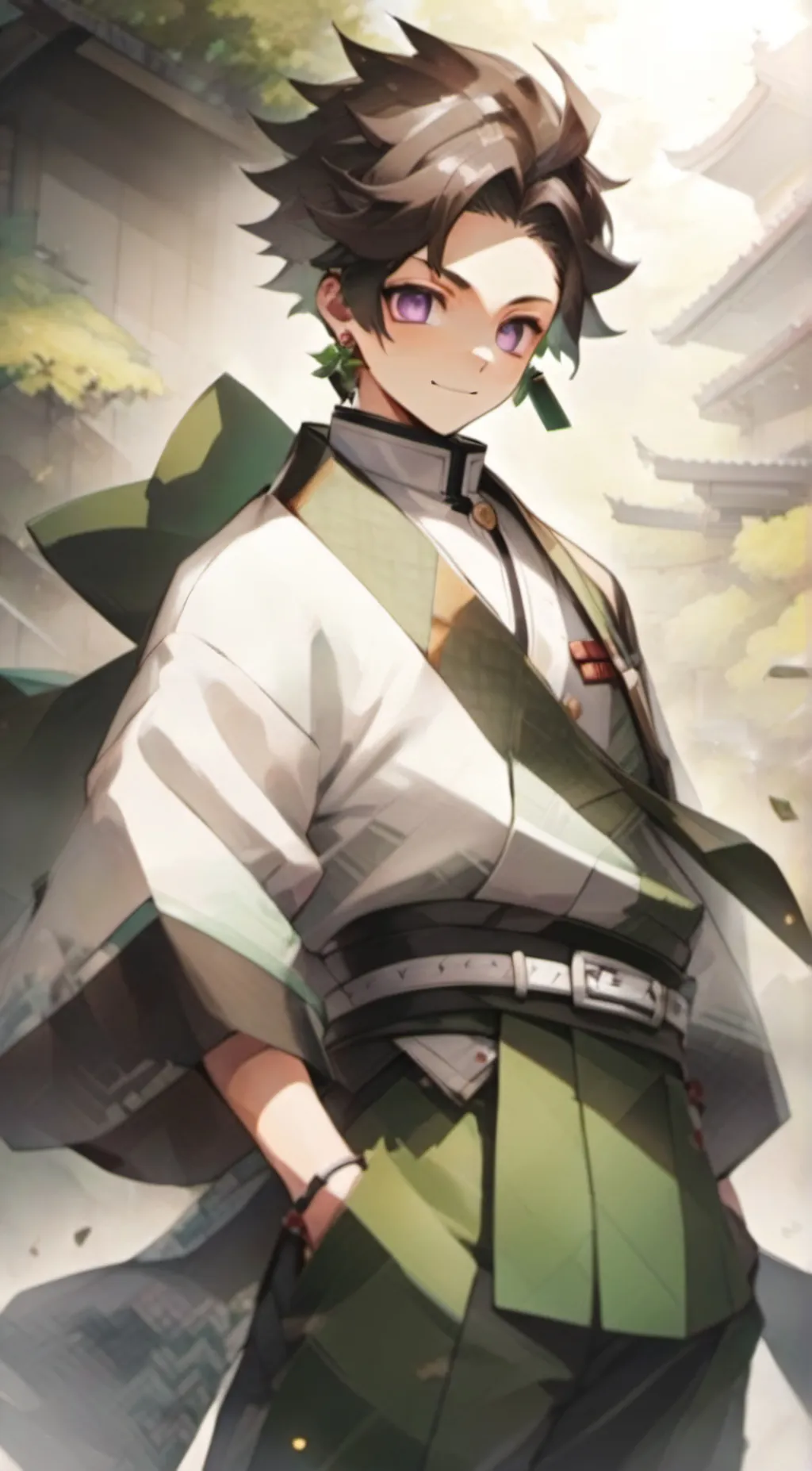 ai character: Tanjiro  background
