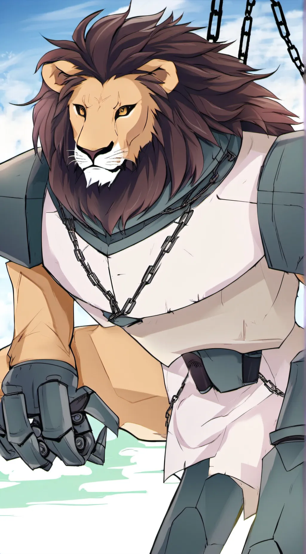 ai character: lion tamer background