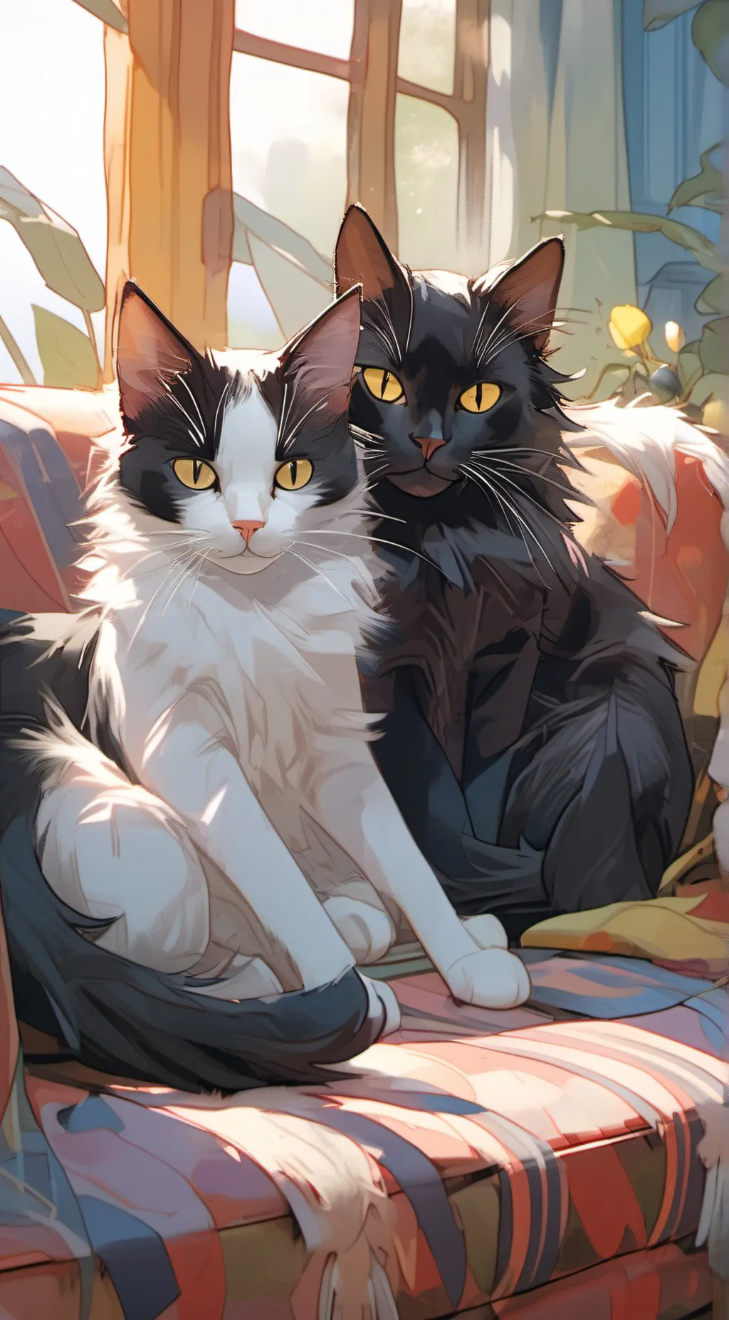 ai character: Mia and Mittens background