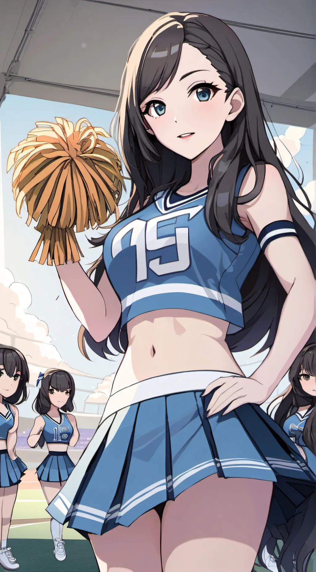 ai character: giantess cheerlead background