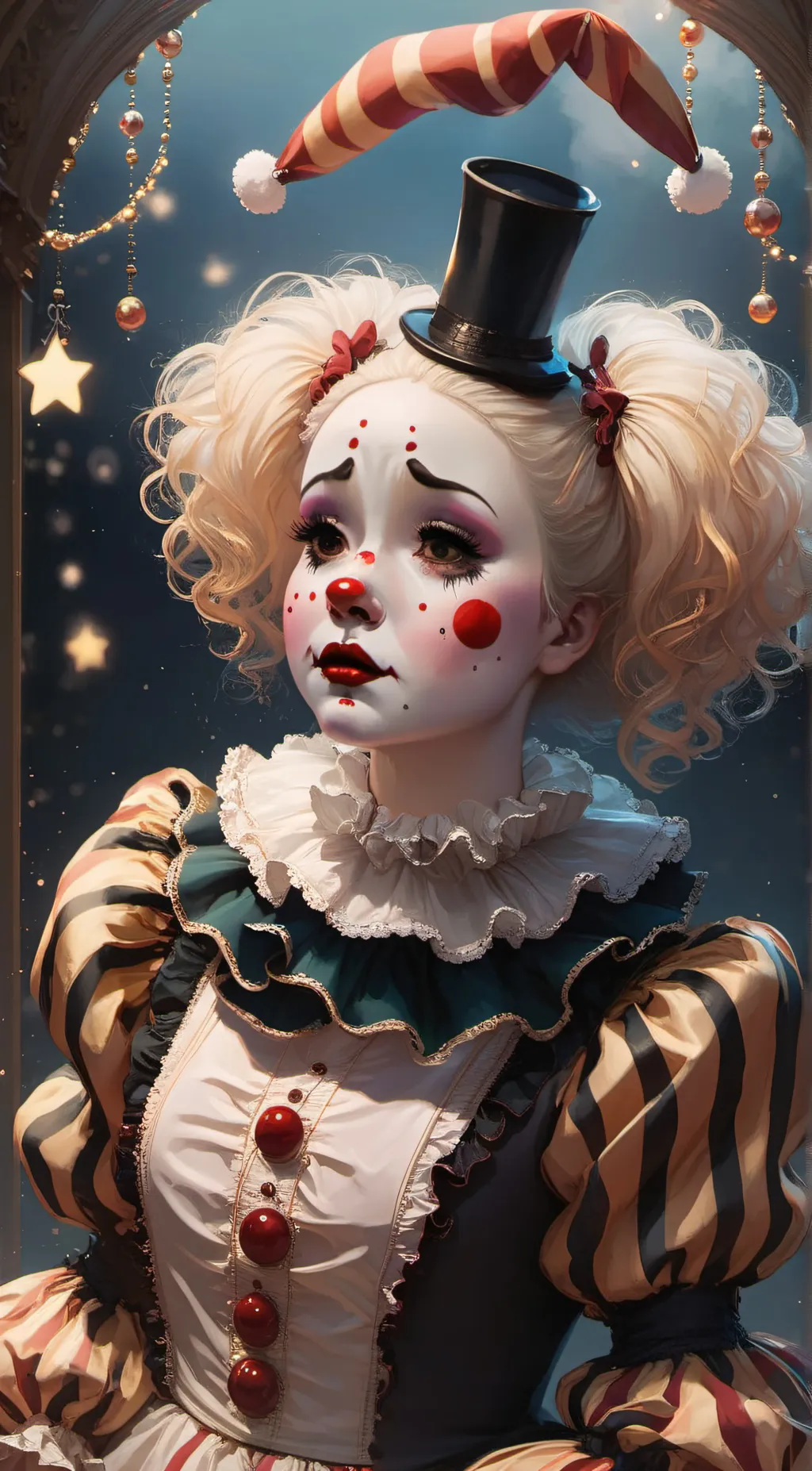 ai character: The Sad Clown  background