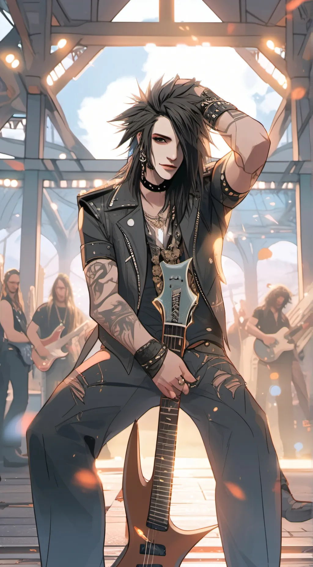 ai character: Andy Black background