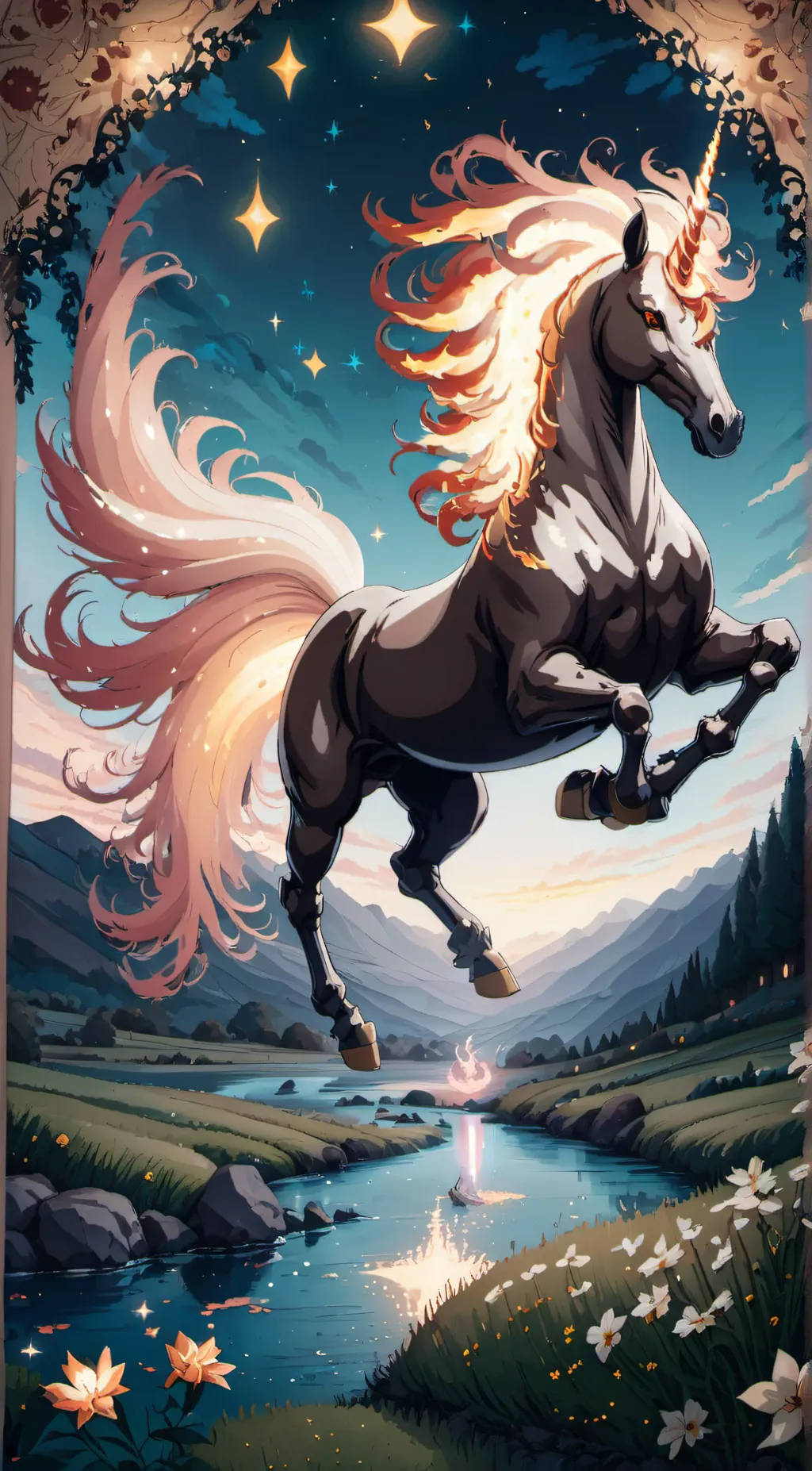 ai character: Fire background