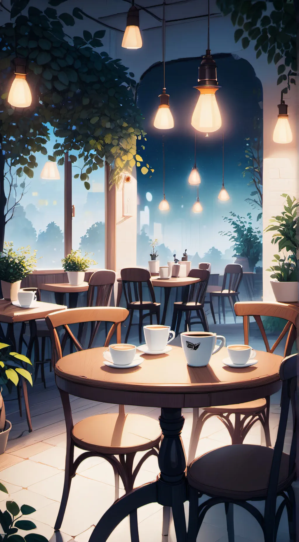 ai character: restaurant  background