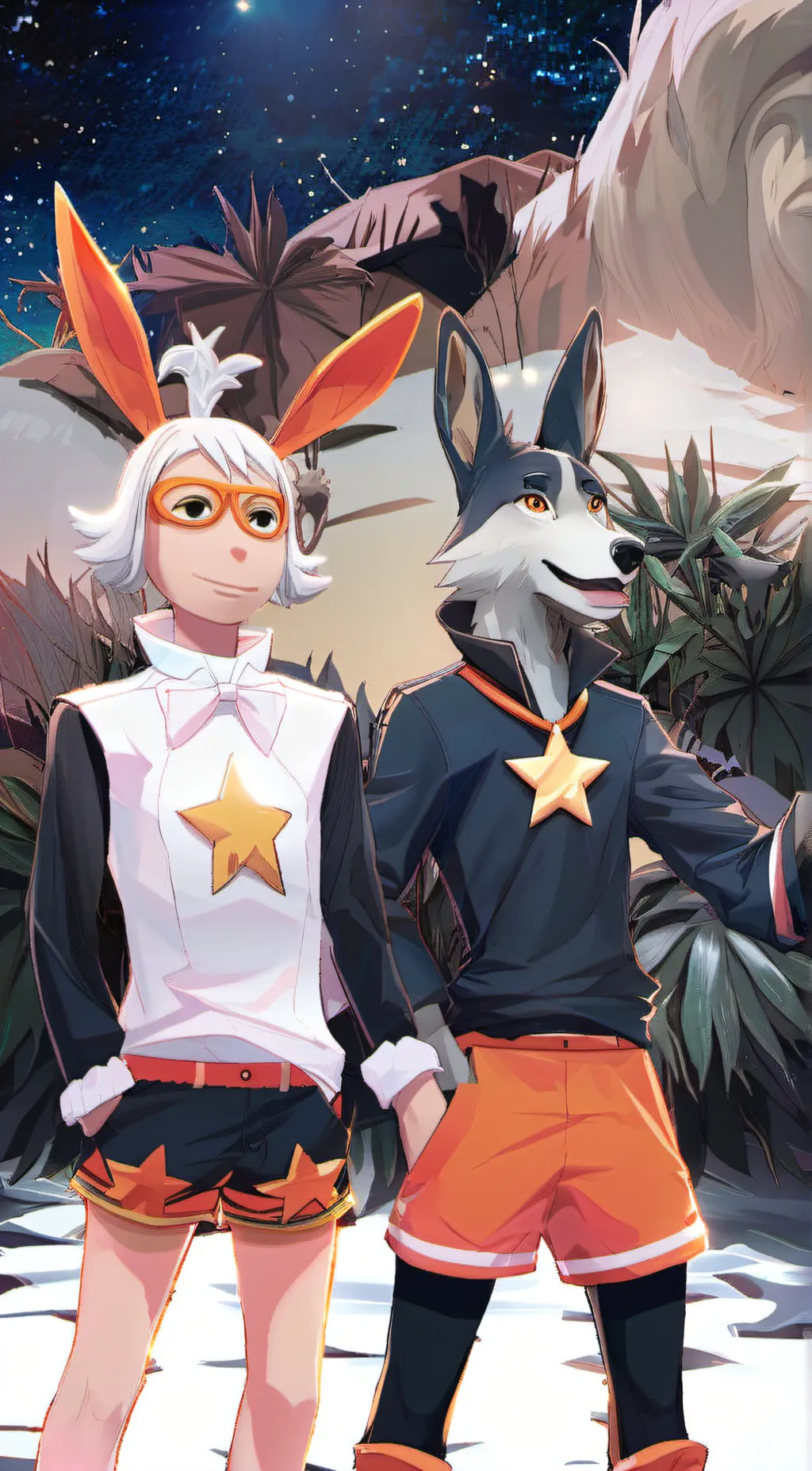 ai character: kedamono and popee background