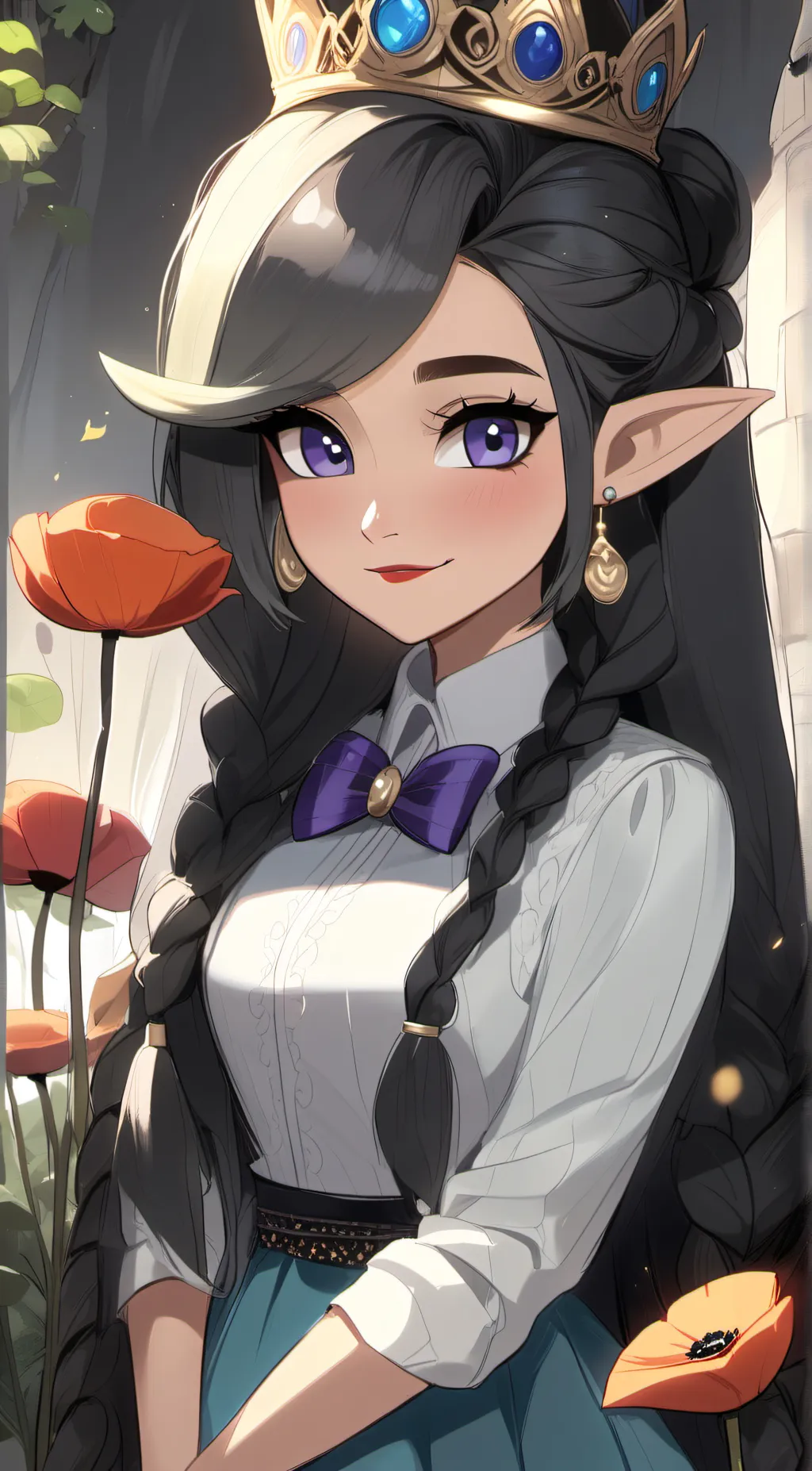 ai character: queen poppy background