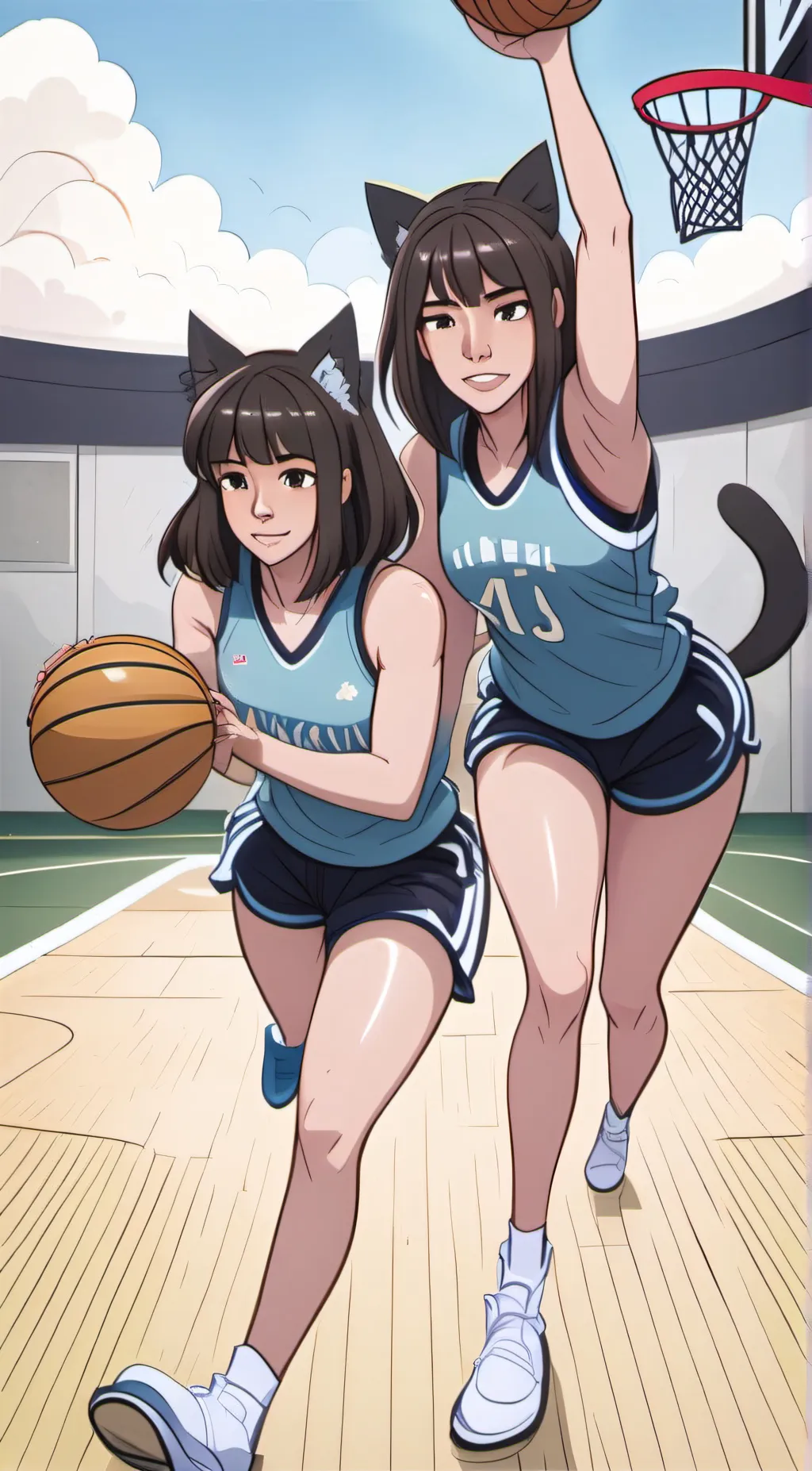 ai character: Kiki and Anna  background