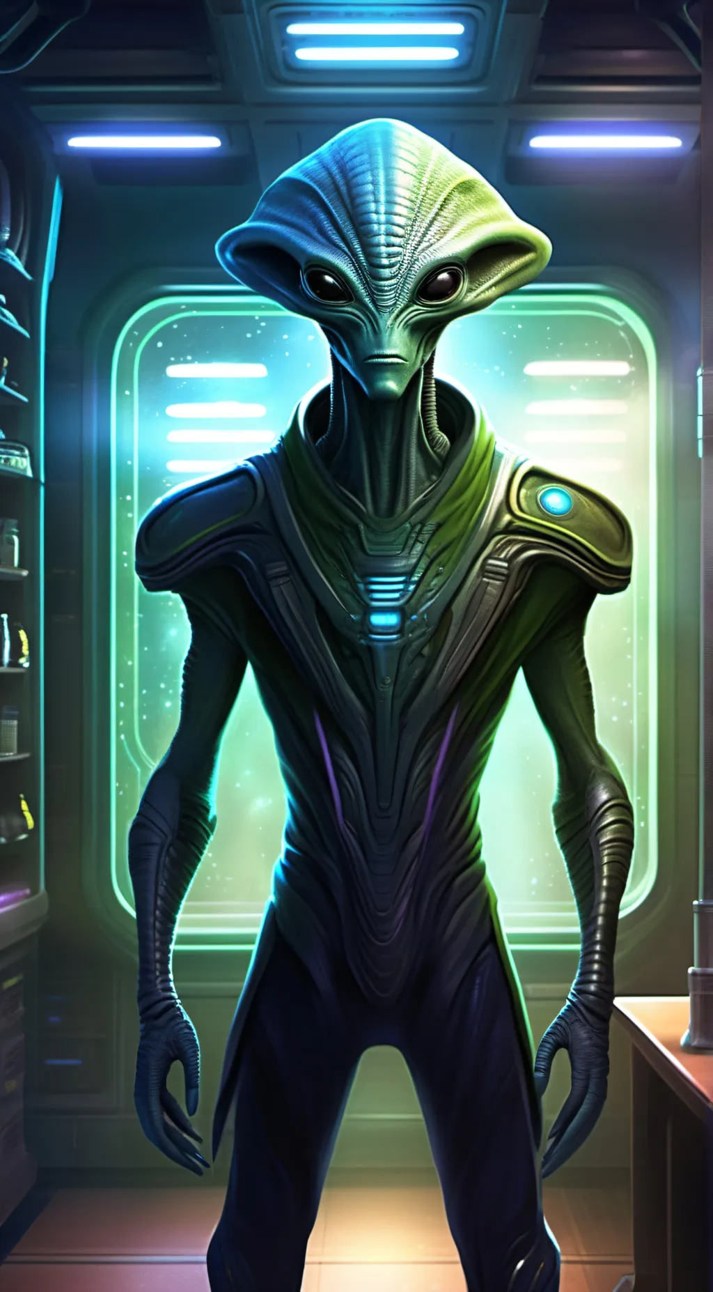 ai character: alien background