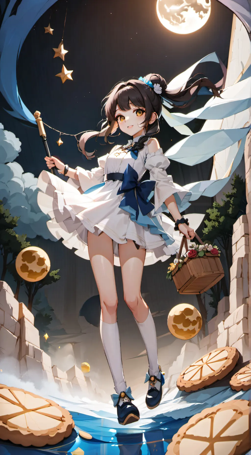 ai character: moonlight cookie background