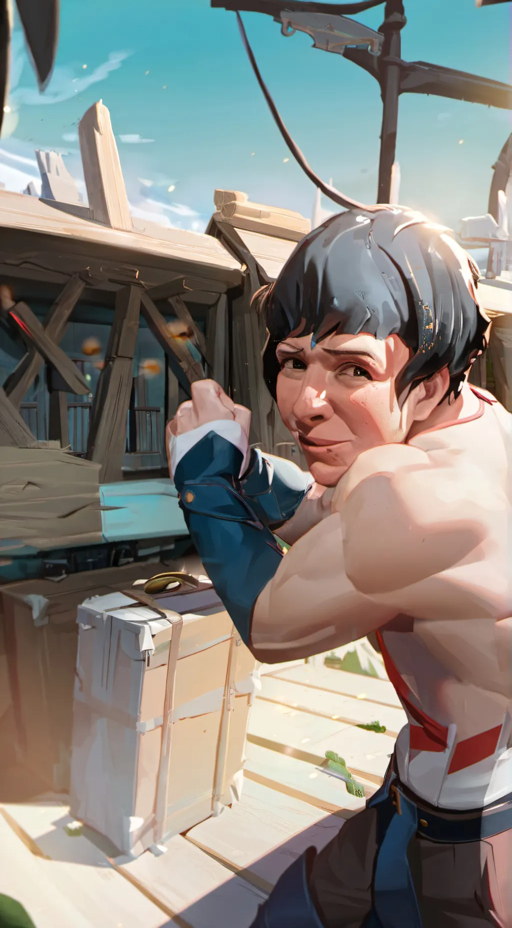 ai character: She’s a old man  background