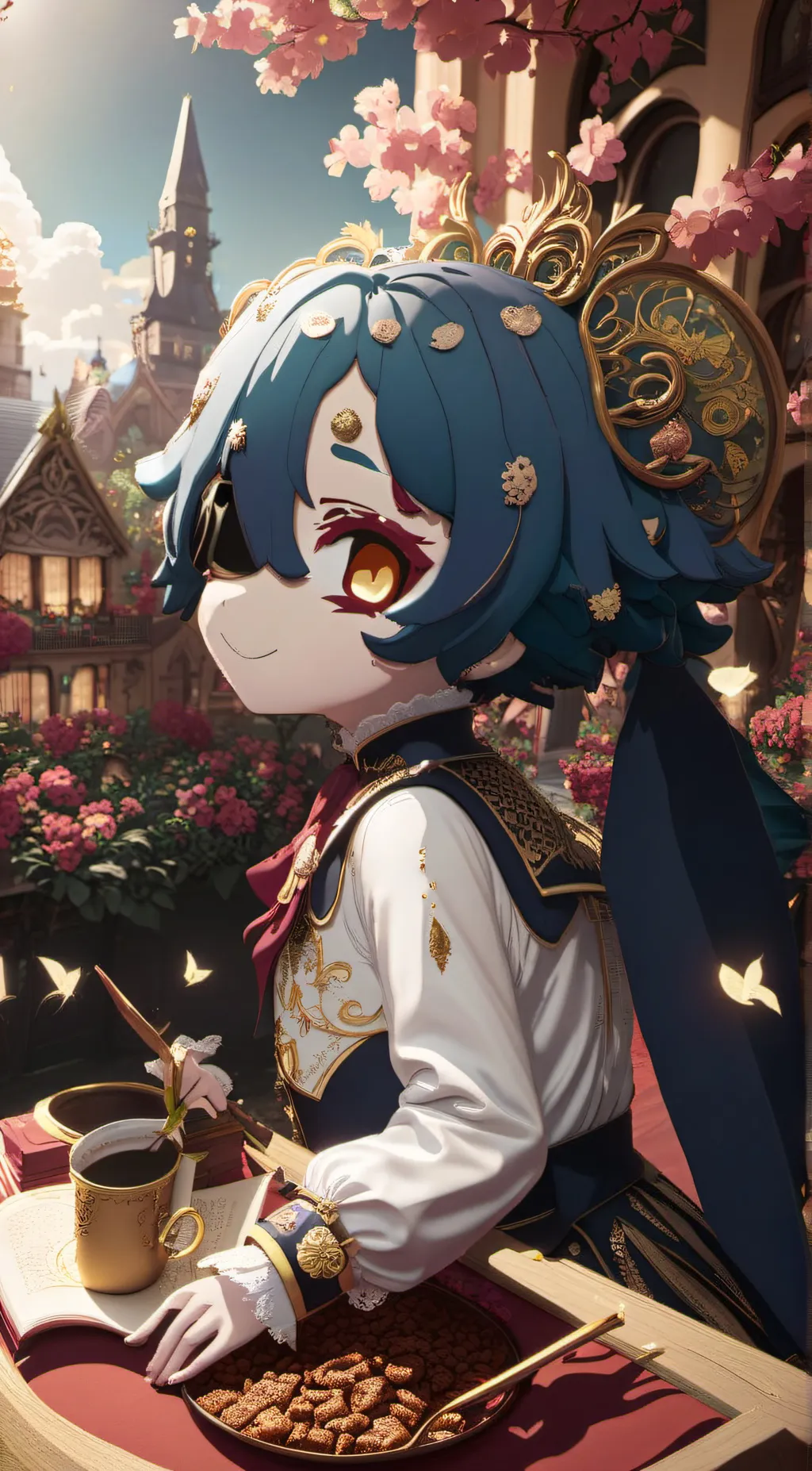 ai character: snowy poppy fox background