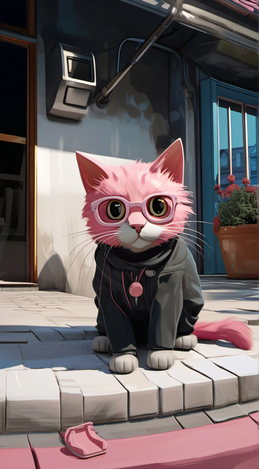 ai character: Scary cat background
