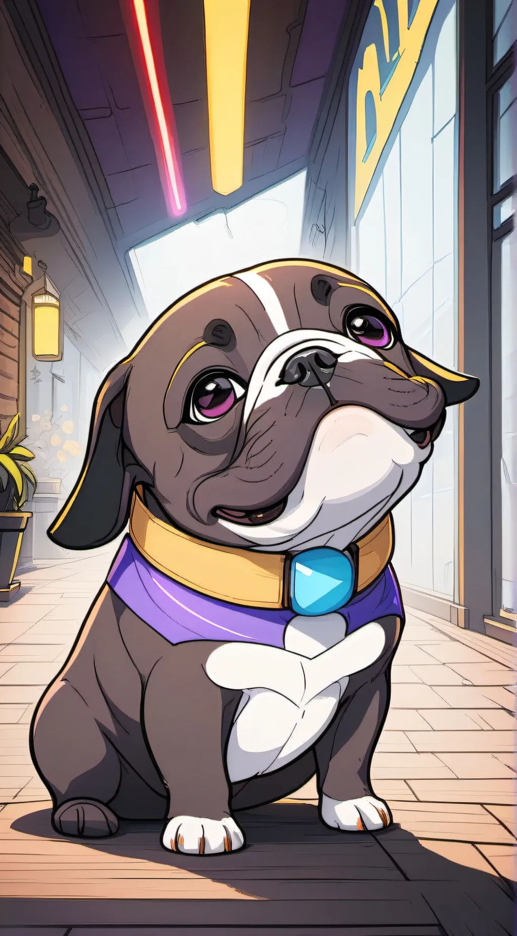 ai character: Lilac background