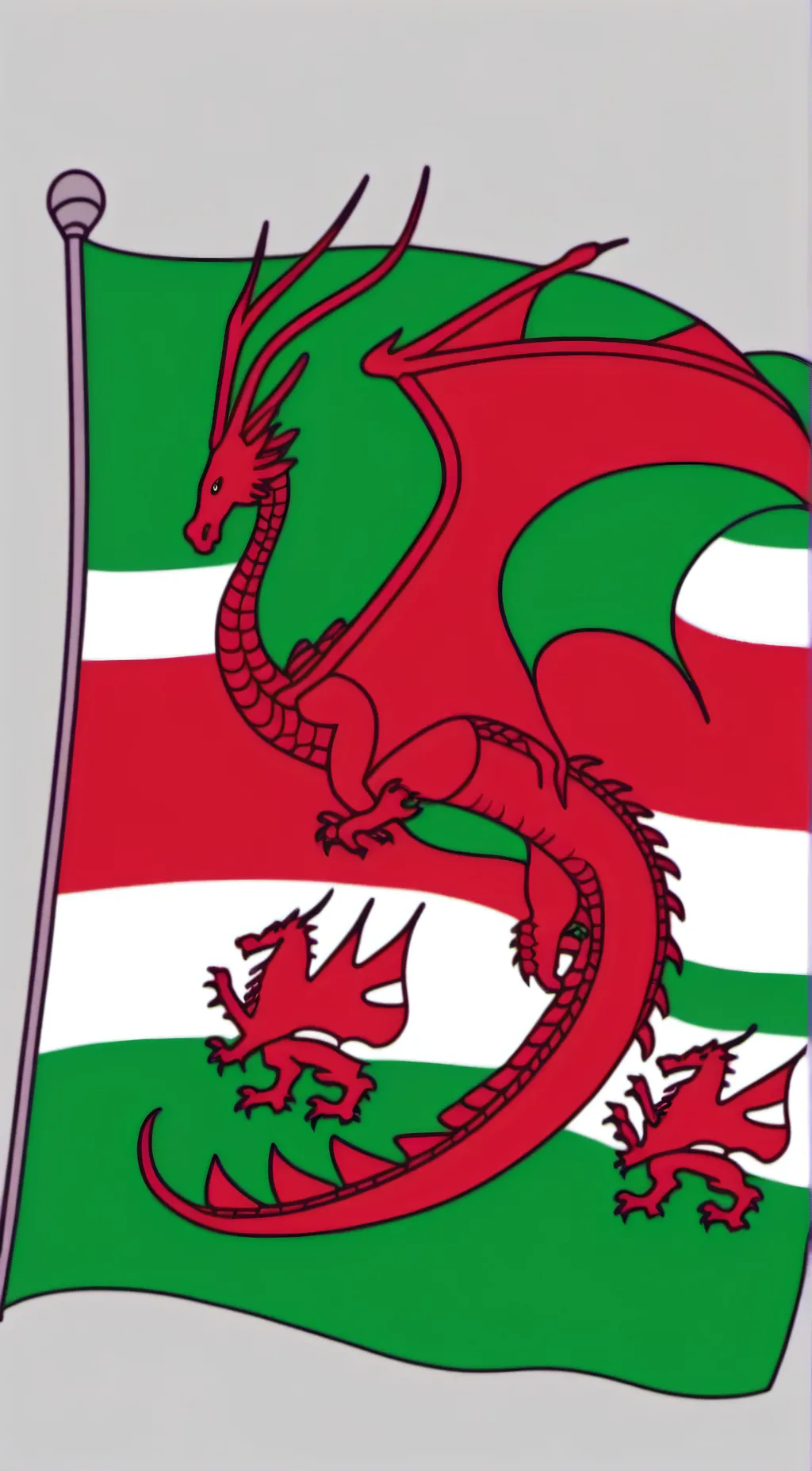 ai character: dragon from a flag background