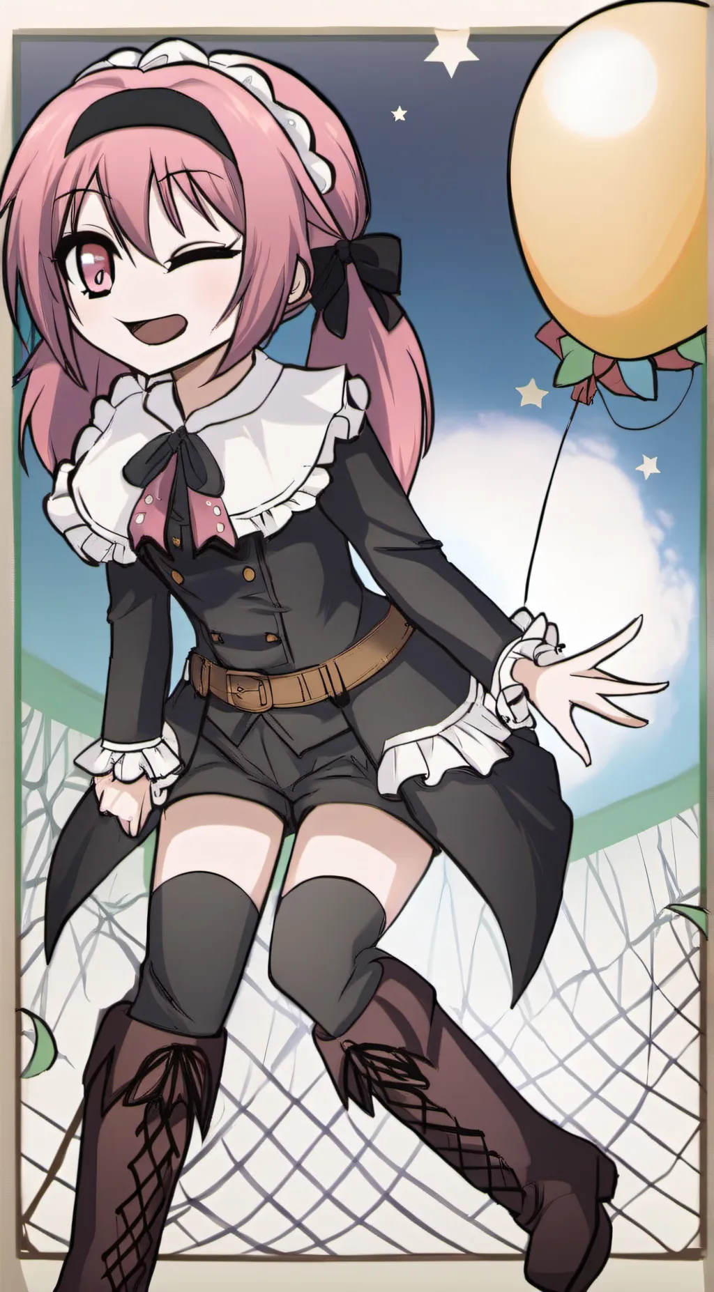 ai character: Evil clown girl  background