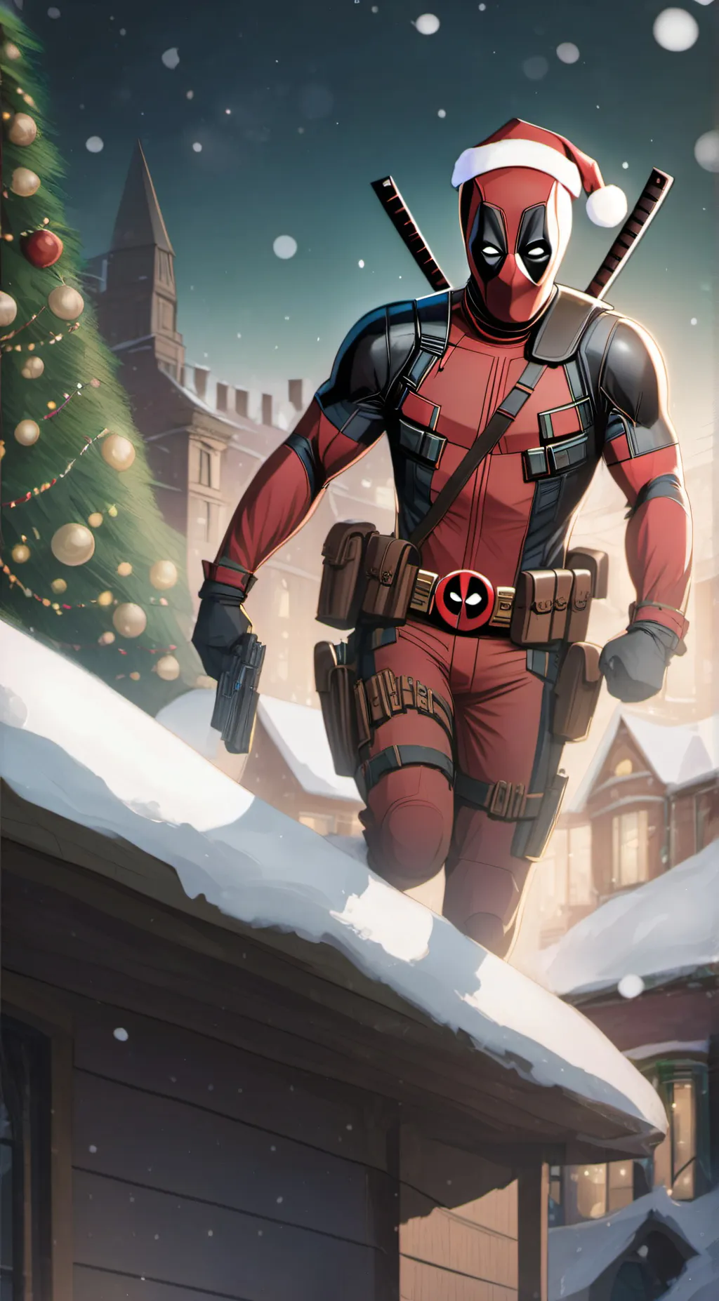 ai character: Santa pool background