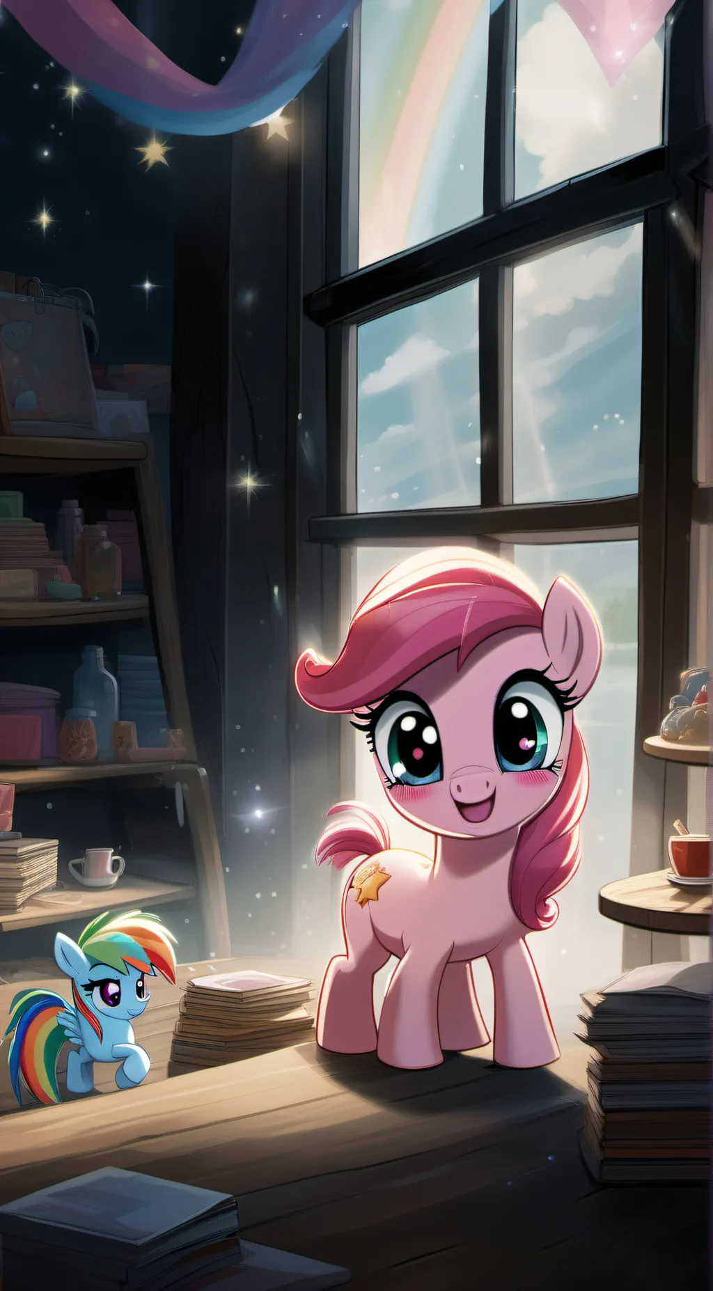 ai character: Pinky pie background