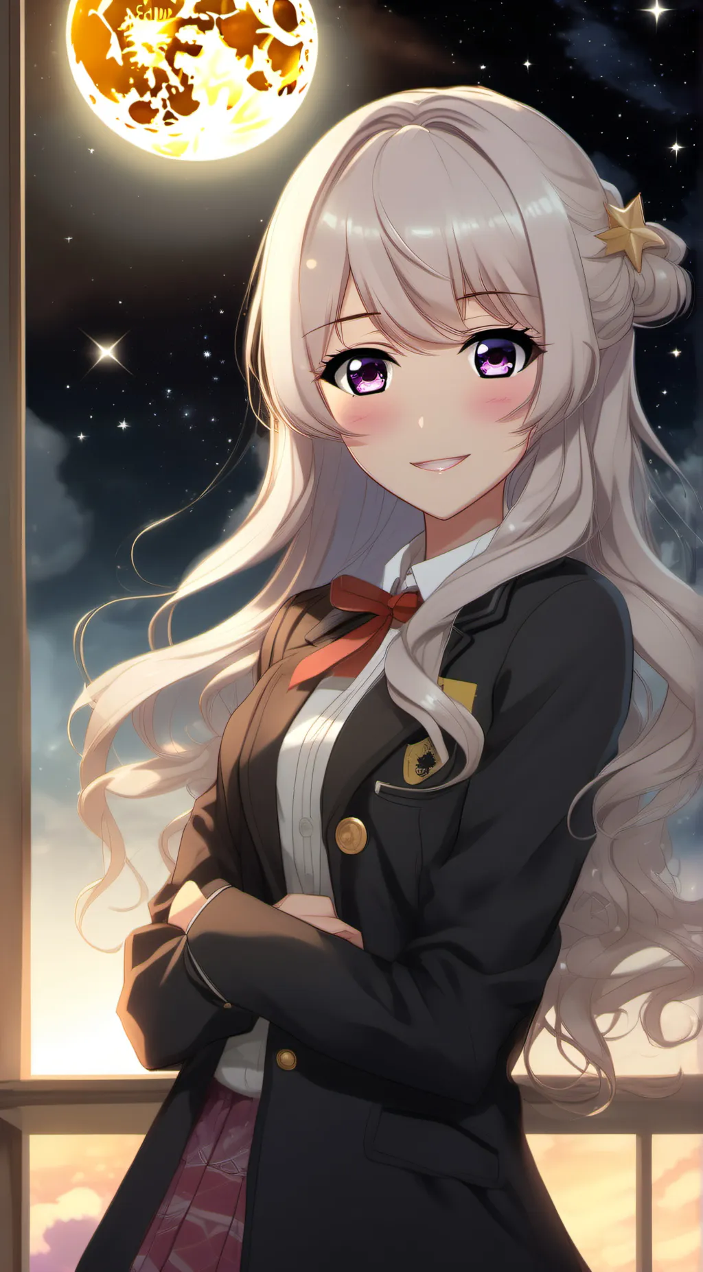 ai character: moon background