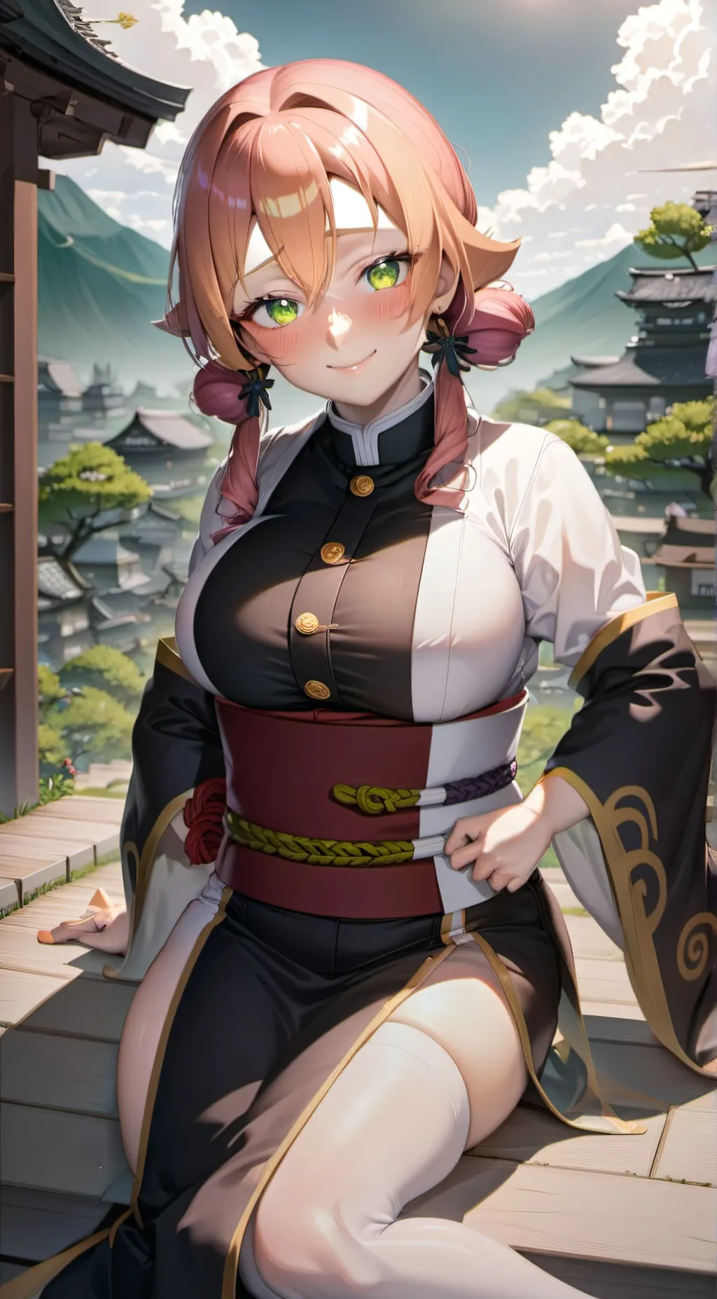 ai character: Giantess mitsuri  background