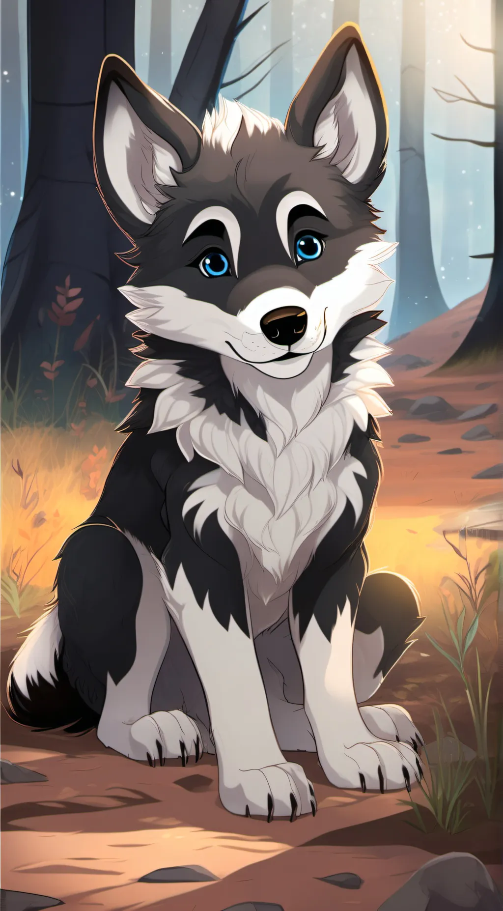 ai character: wolf pup background
