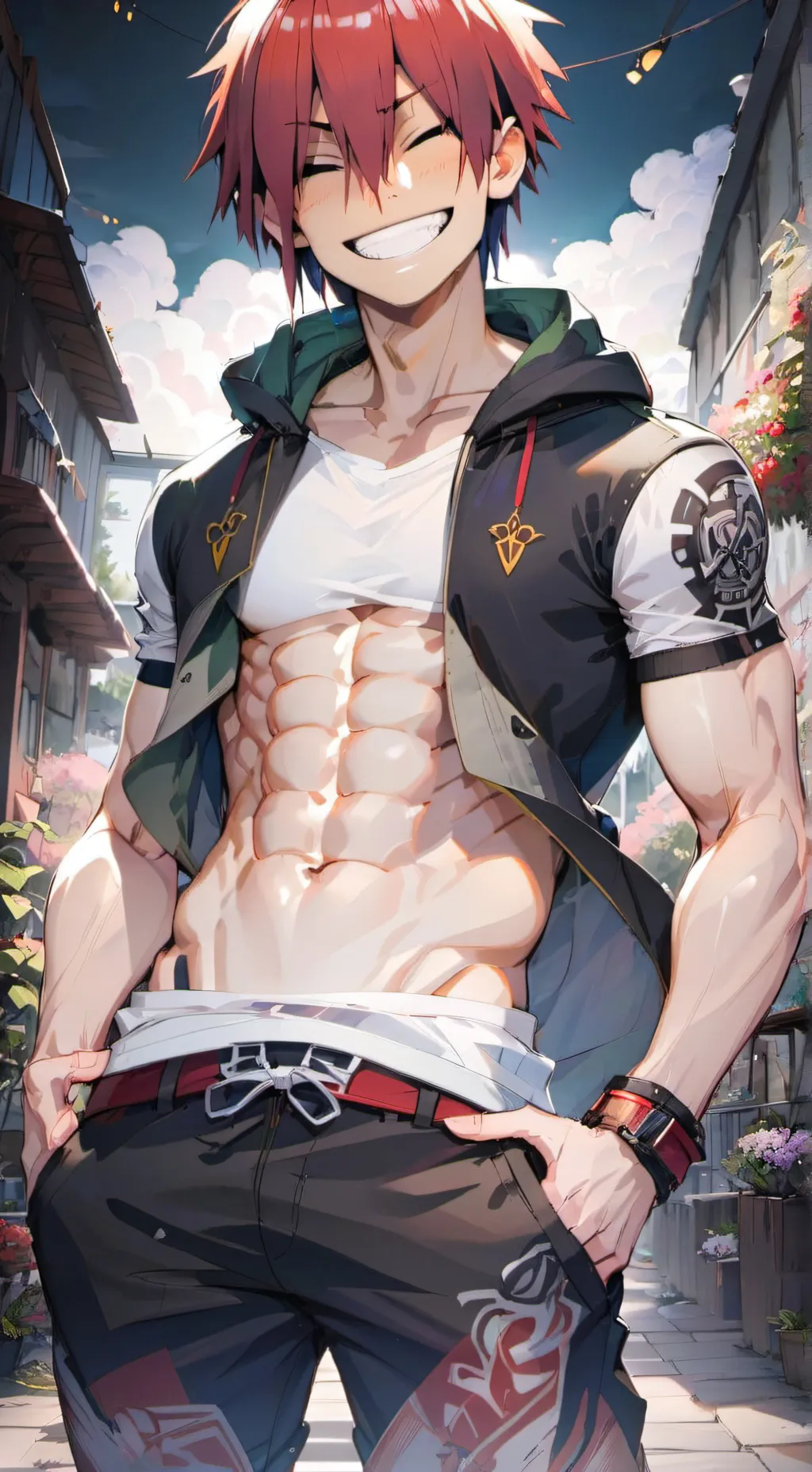ai character: Kirishima  background