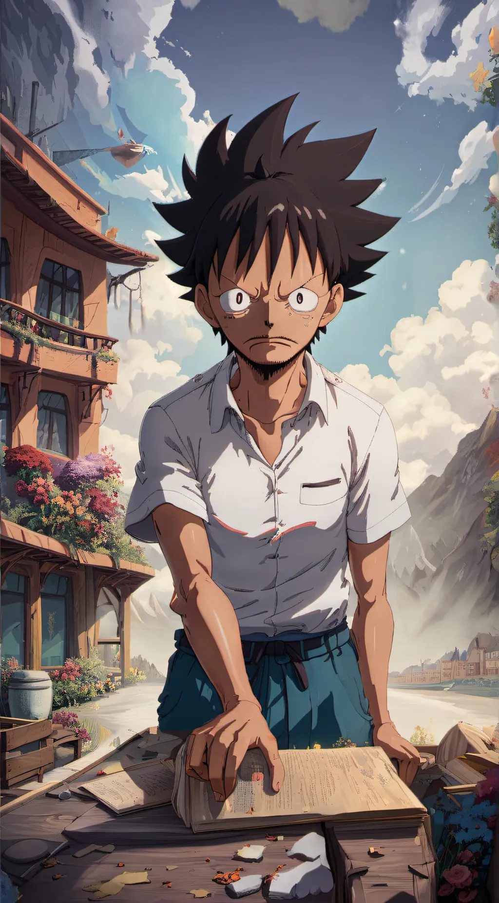 ai character: Luffy background