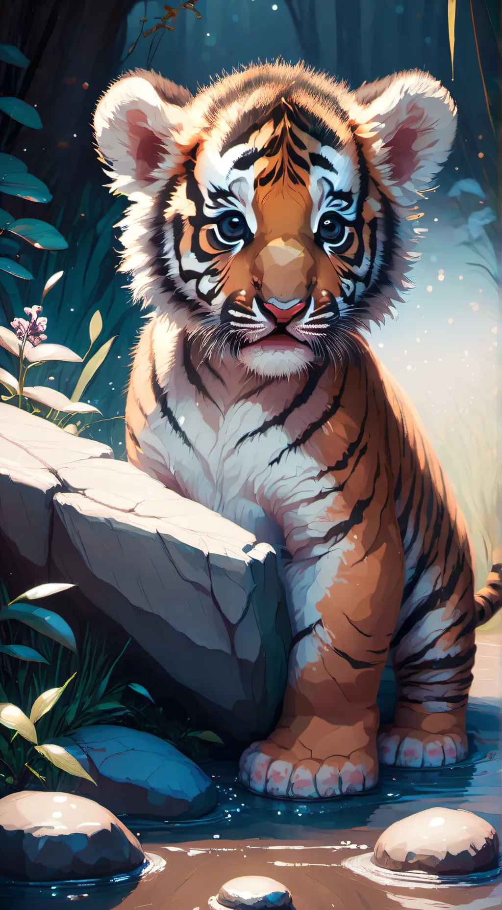 ai character: baby tiger background