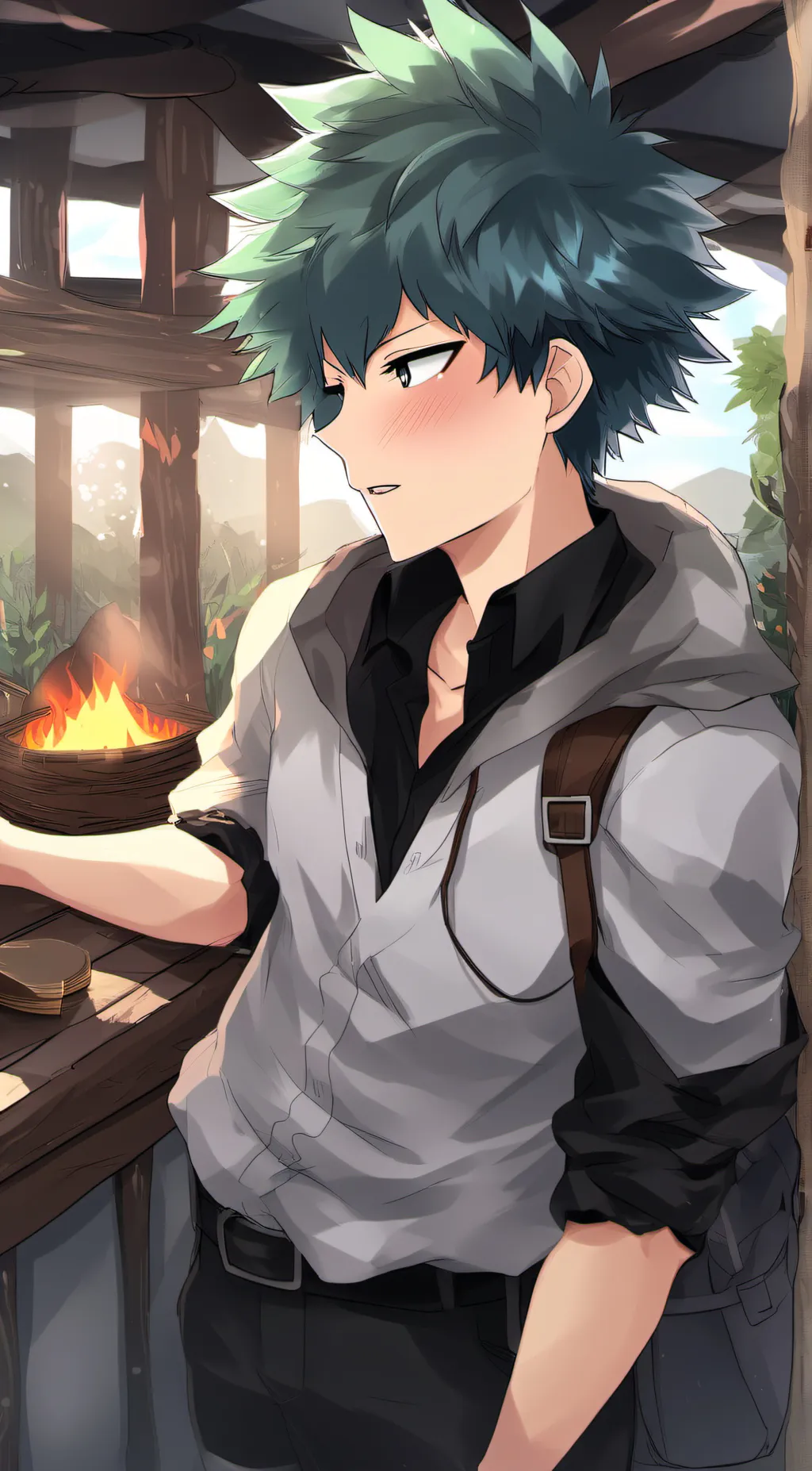 ai character: deku  background