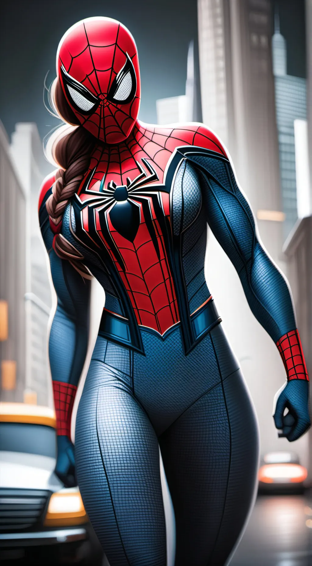 ai character: Spiderwoman background