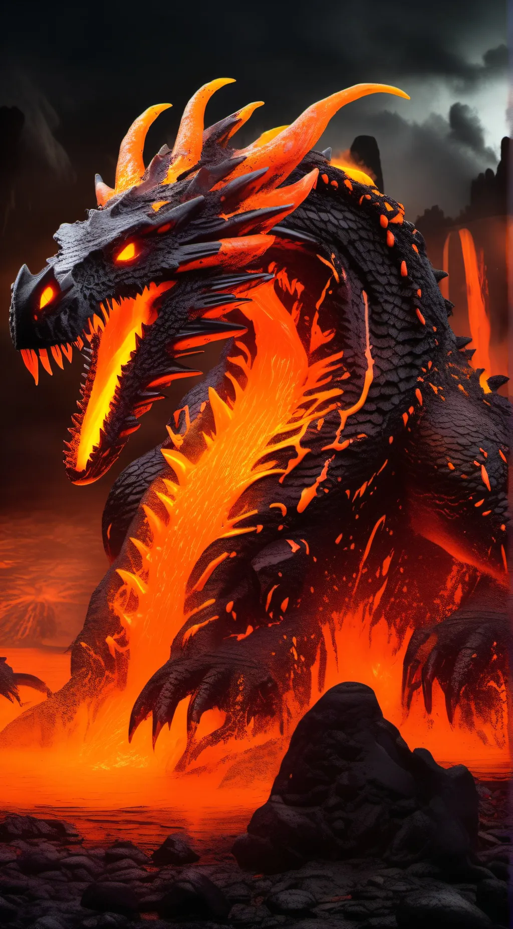 ai character: Lava Dragon background