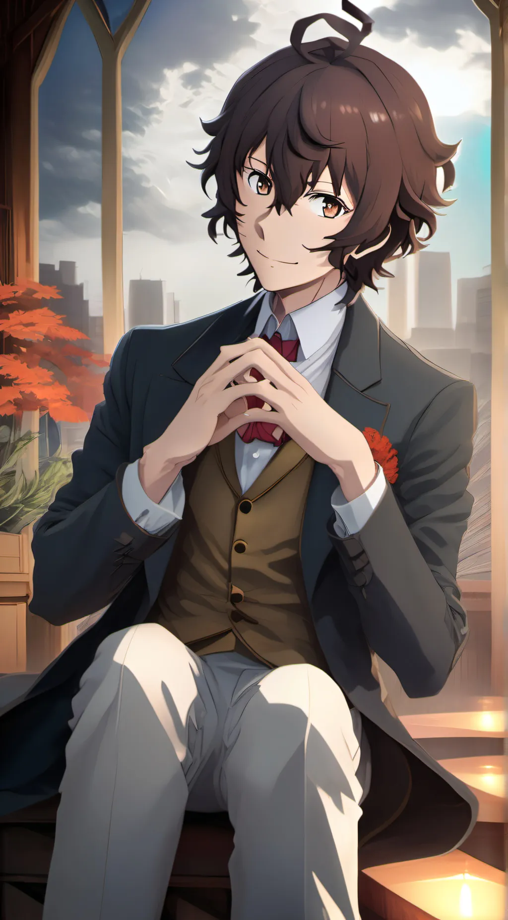 ai character: osamu dazai 🐿🥜 background