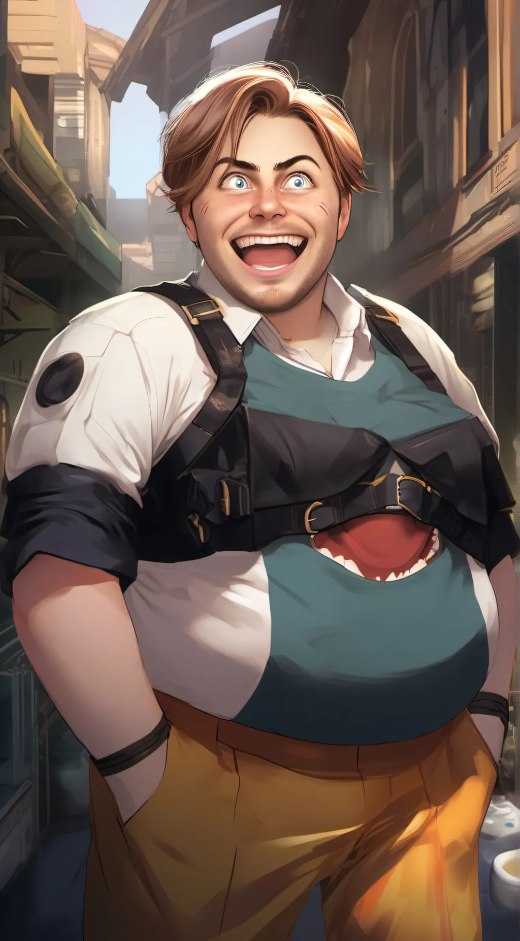 ai character: FATTY background