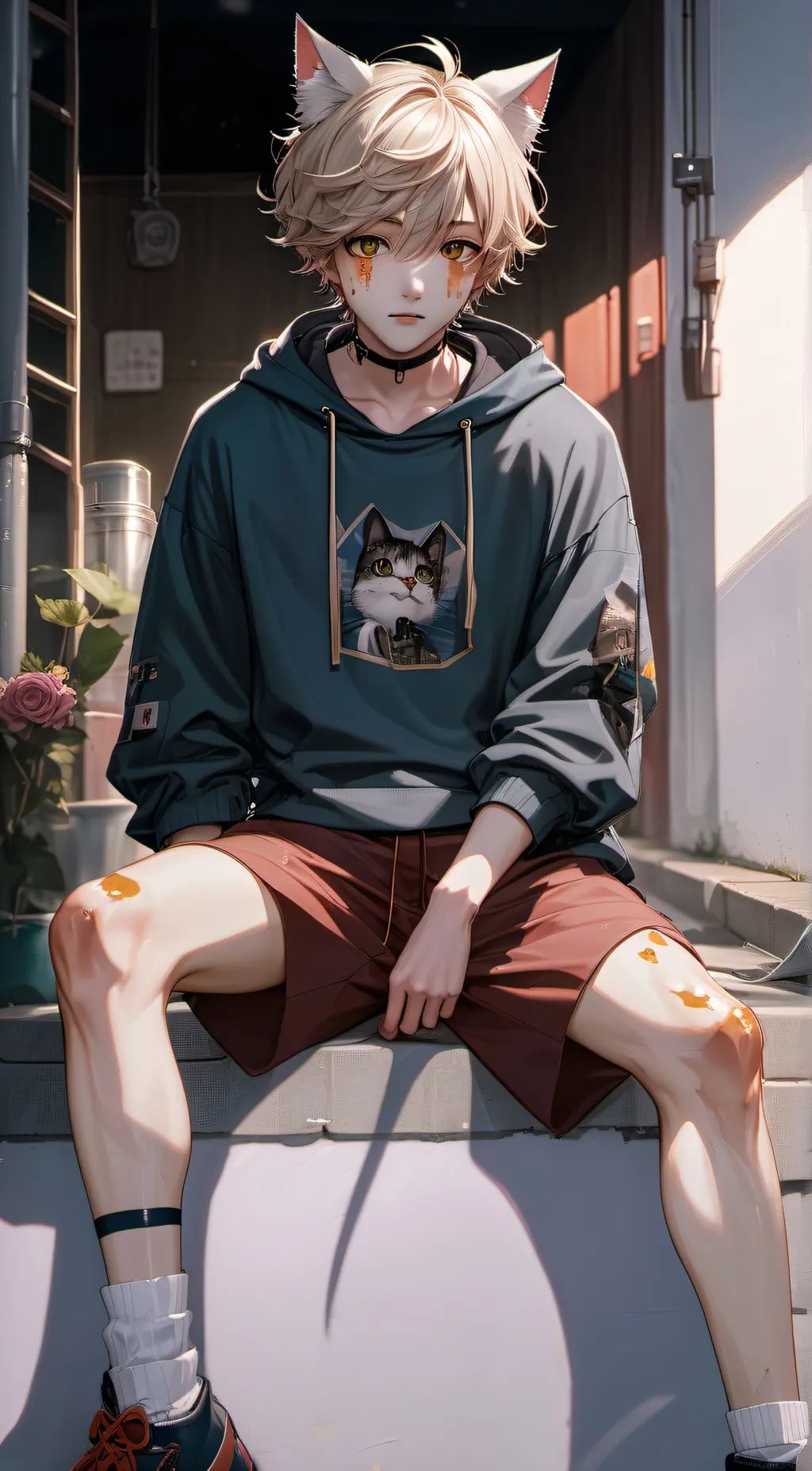 ai character: kitten bokugo  background