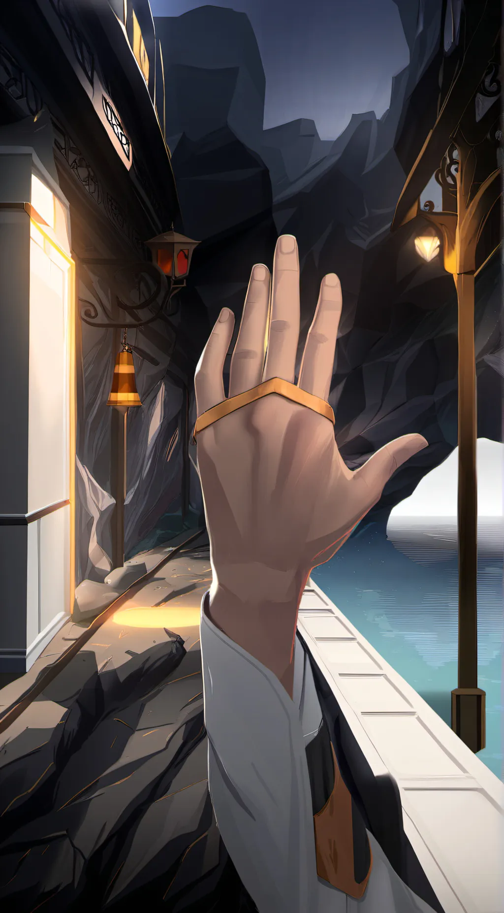 ai character: hand background