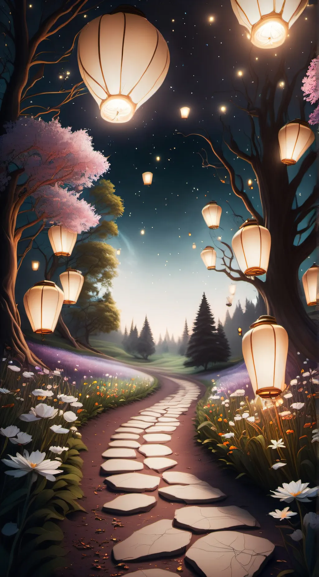 ai character: Forest afterlife  background