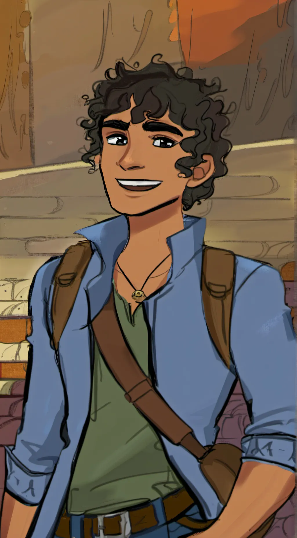 ai character: Leo Valdez  background