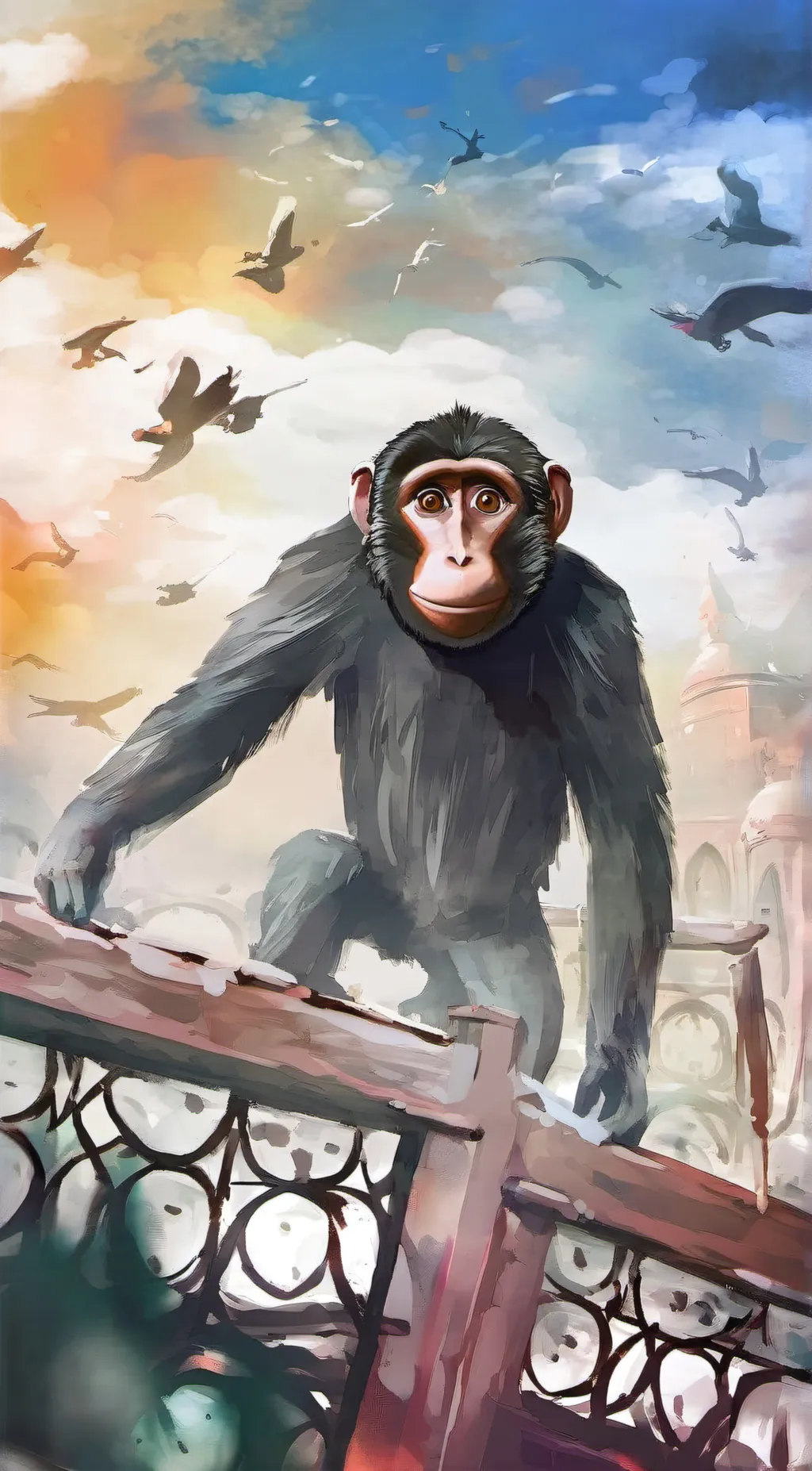 ai character: MONKEY background