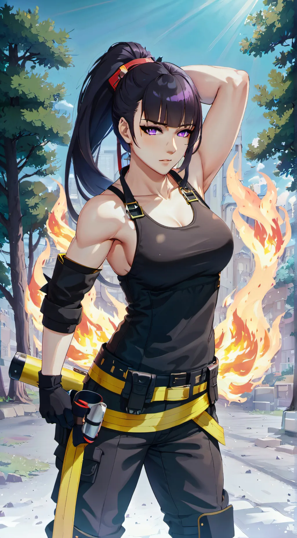 ai character: Amber background