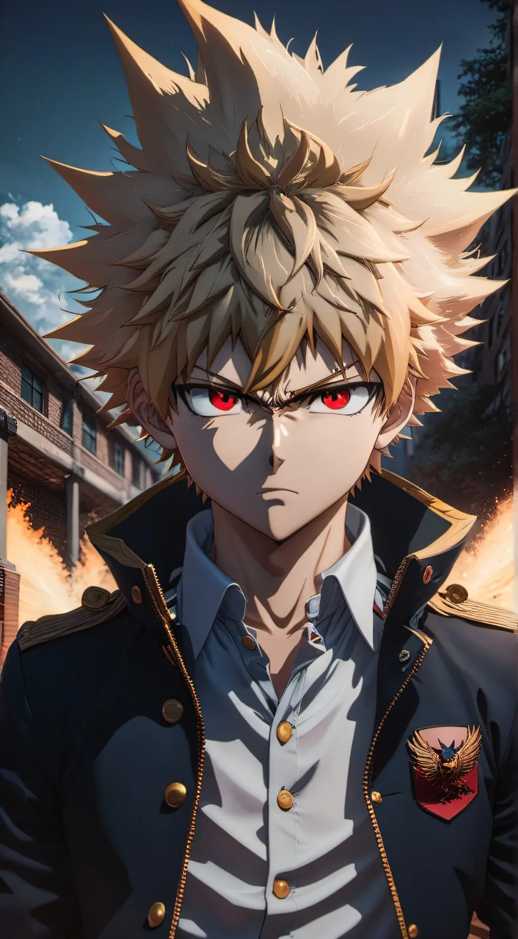 ai character: Bakugo  background