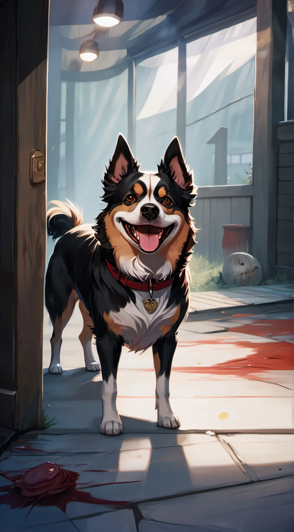 ai character: smile dog background