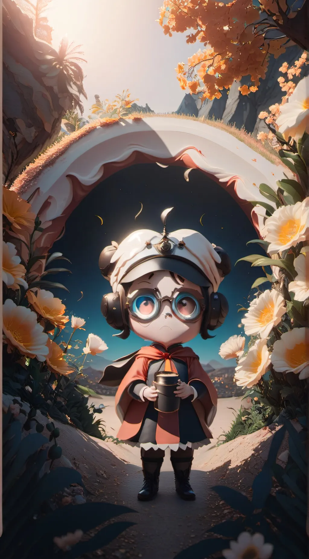 ai character: Pomni plush background