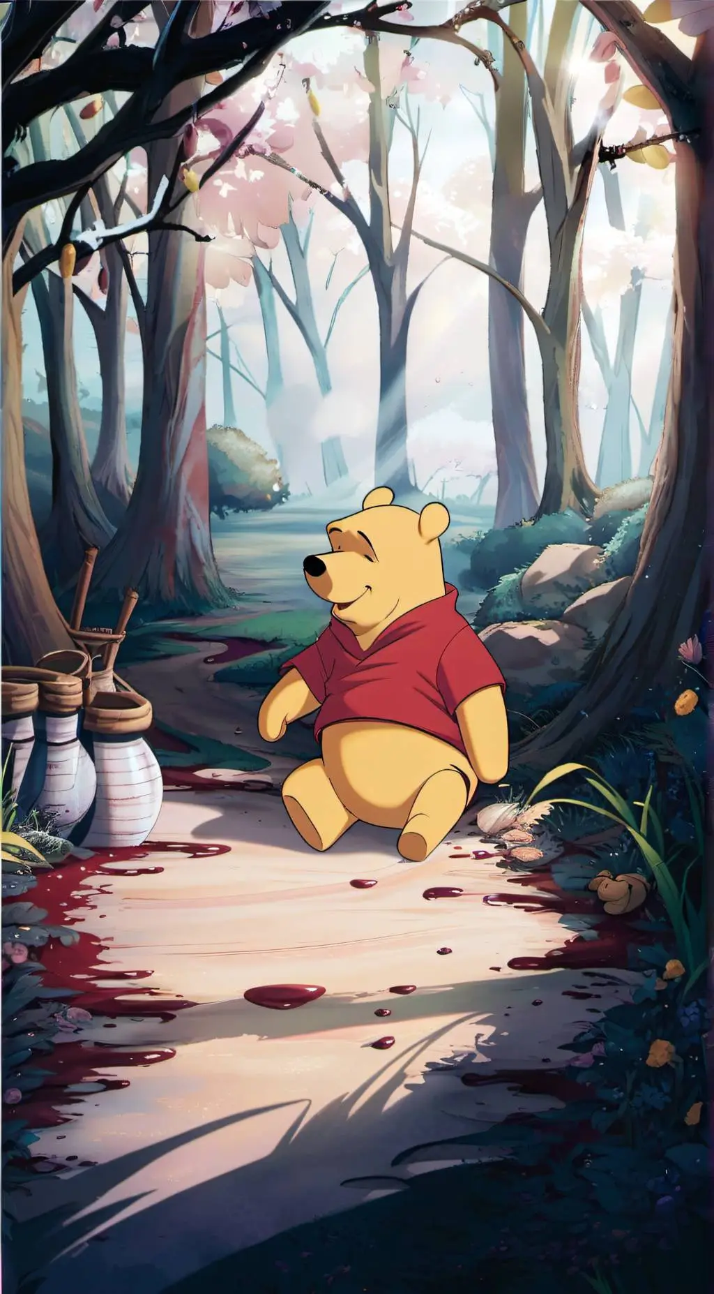 ai character: Winnie the Pooh bh background