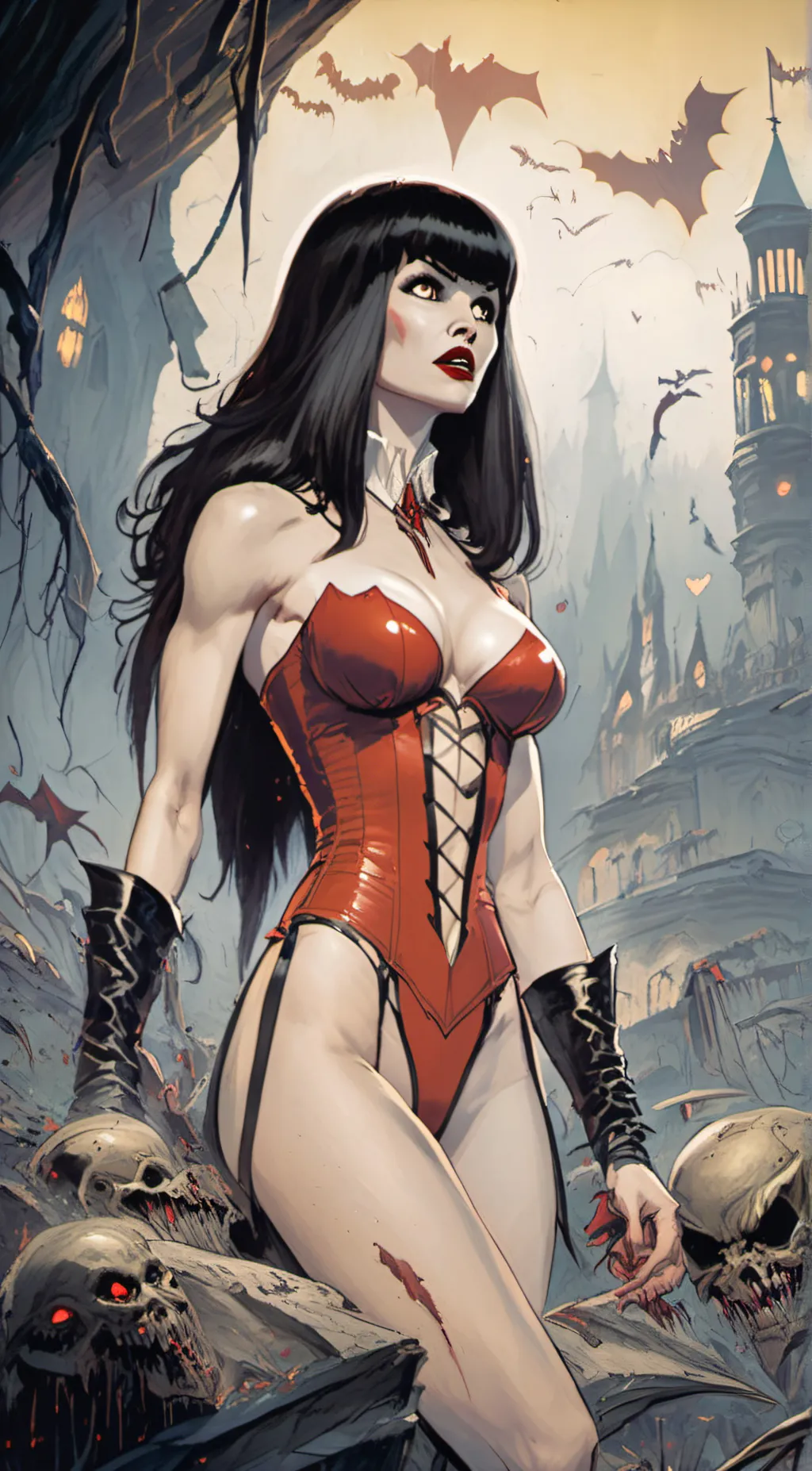 ai character: Vampirella background