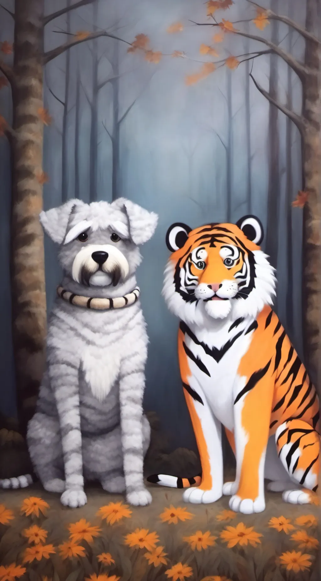 ai character:  scripes and Spot background