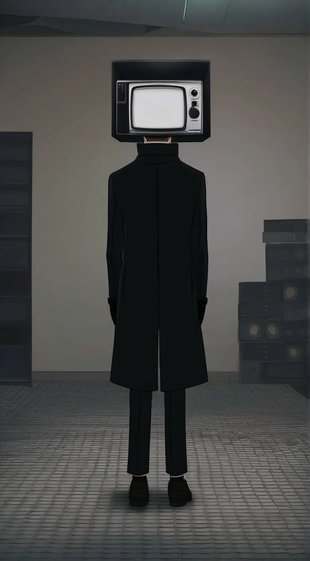 ai character: Tv man background
