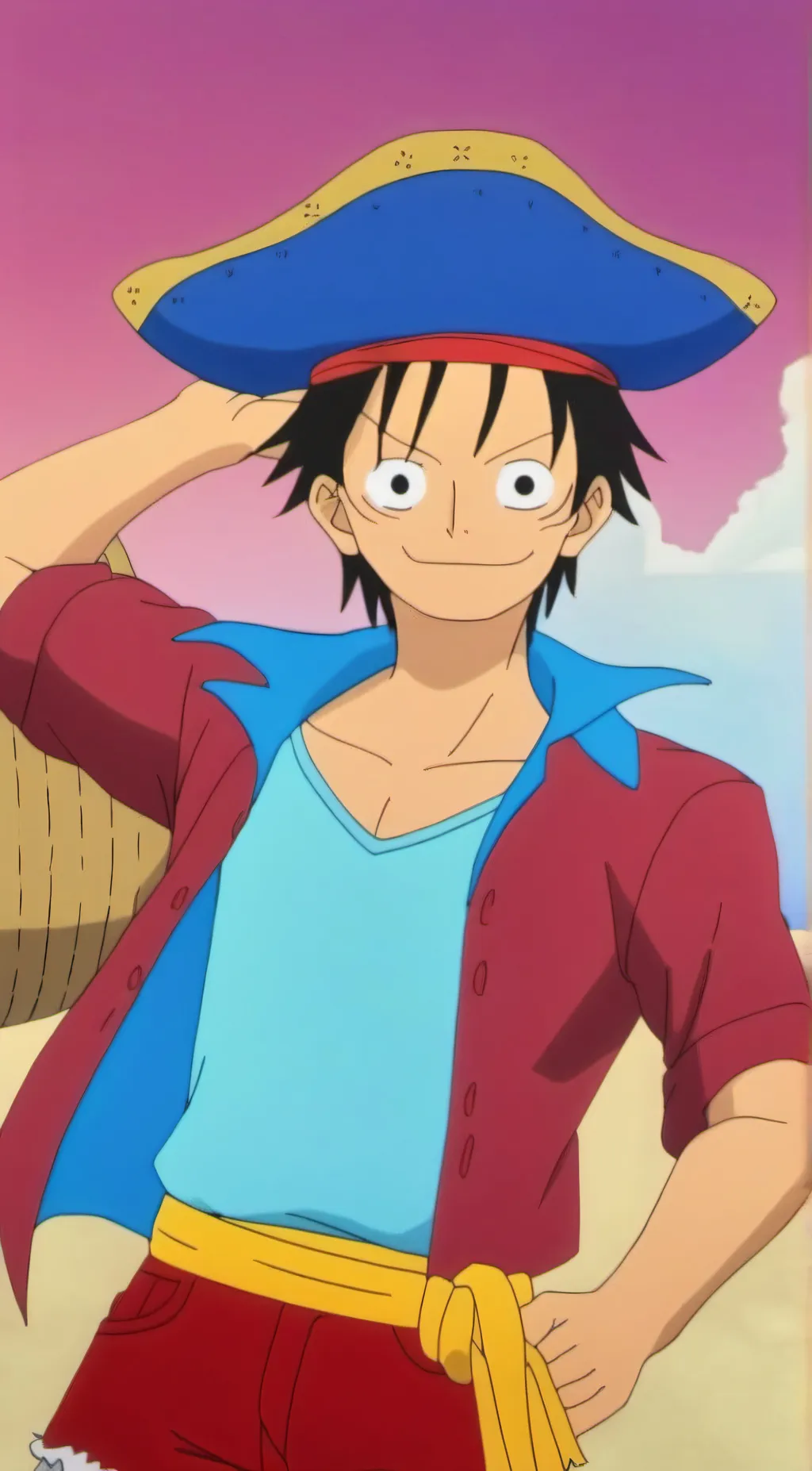 ai character: Luffy  background